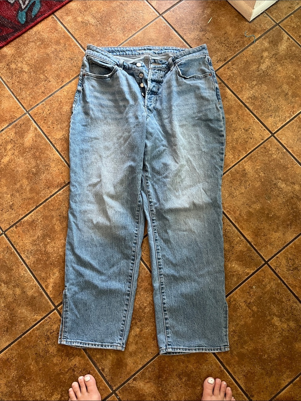 Old Navy Curvy High-Waisted OG Loose Jeans Secret Smooth Pockets Size 16